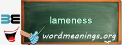 WordMeaning blackboard for lameness